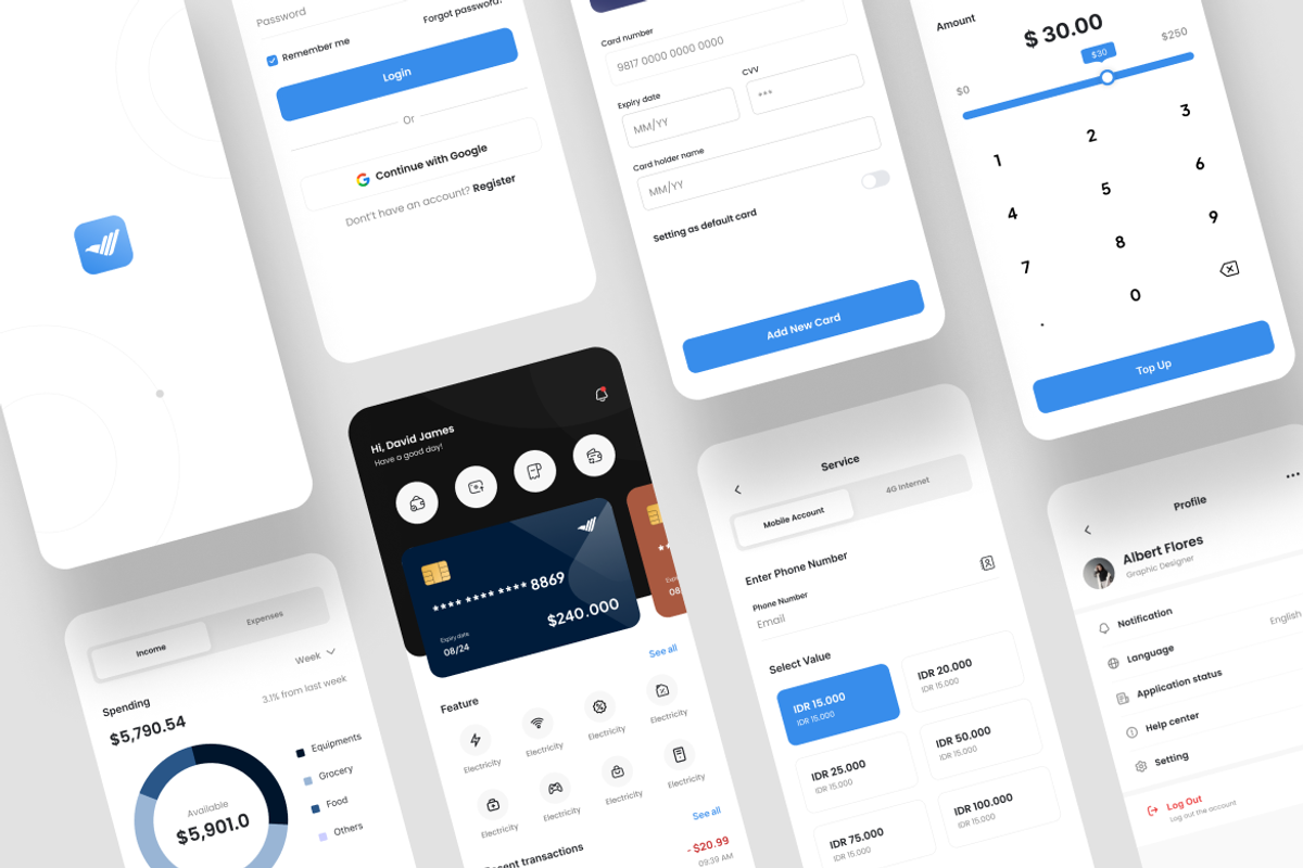 Hawk Money - Banking App UI Kit, an UI Kit Template by iDoodle Studio (Photo 4 of 4)