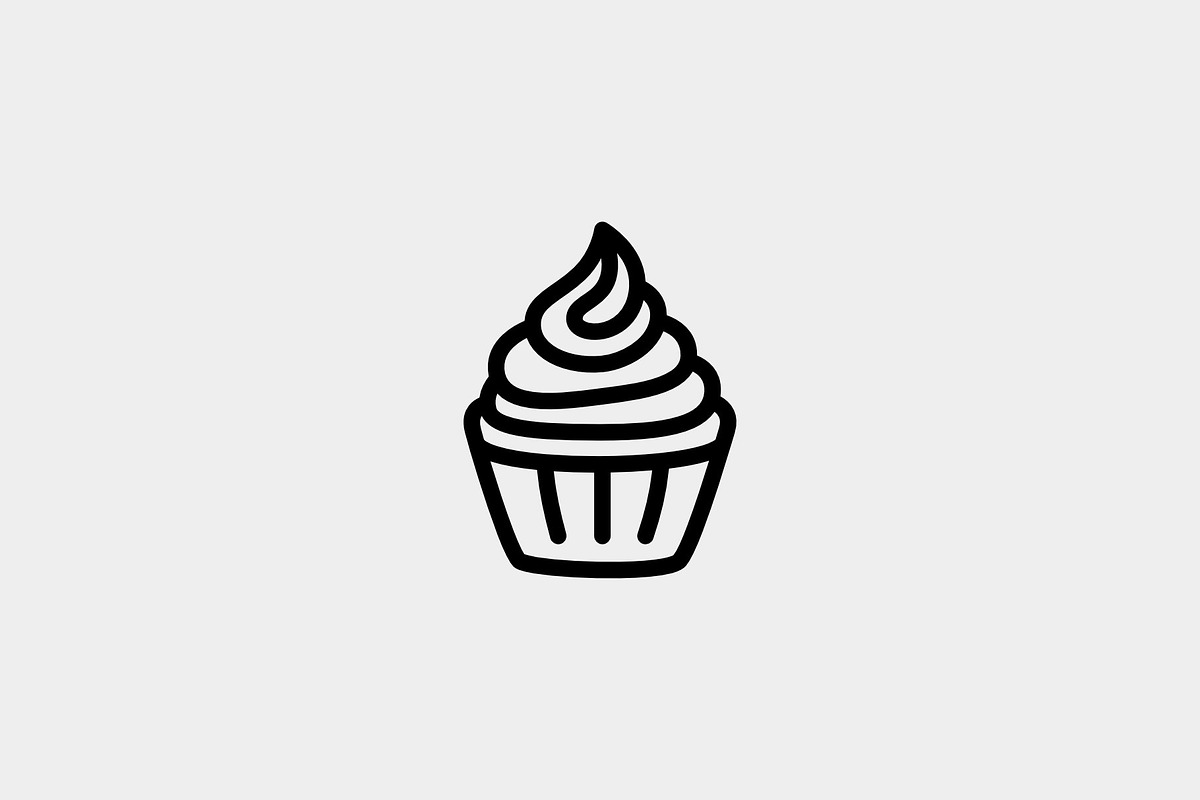 Cupcake, an Outline Icon by Jordy