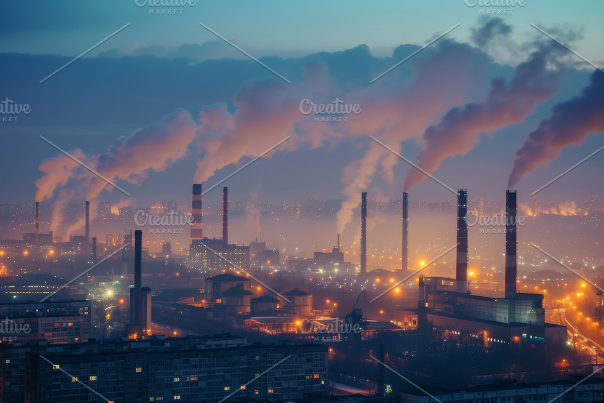 Factory Smoke - 56 images, an Industrial Photo by Handmadefont (Photo 10 of 11)