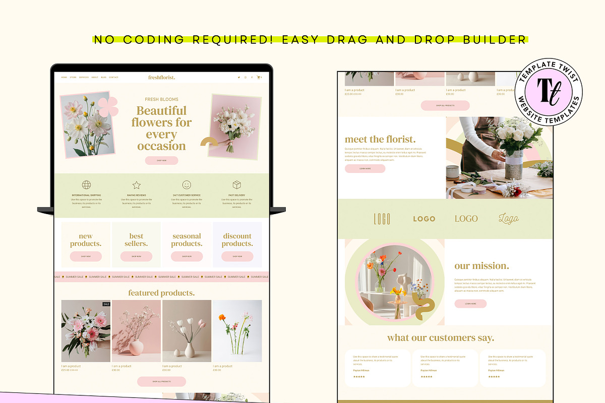 Florist Flower Squarespace Website, a Squarespace Template by Template Twist Shop (Photo 6 of 10)