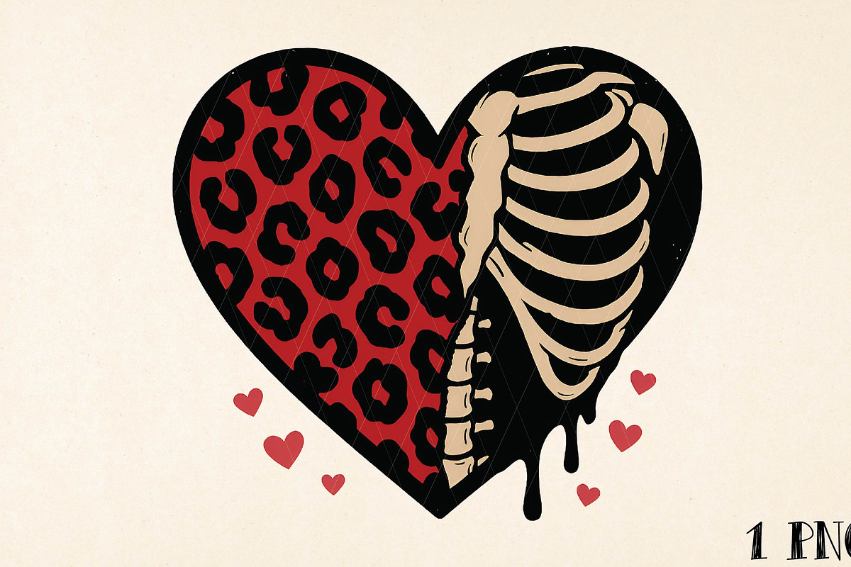 Valentine Skeleton Ribs Leopard Hear, an Illustration by DreamPrint404 (Photo 1 of 8)