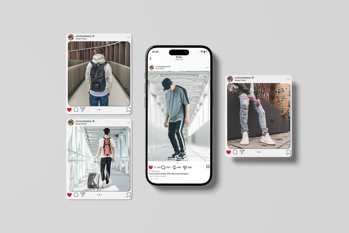 Social Media Instagram Mockup, an iPhone Mockup by Lxadesign (Photo 9 of 9)