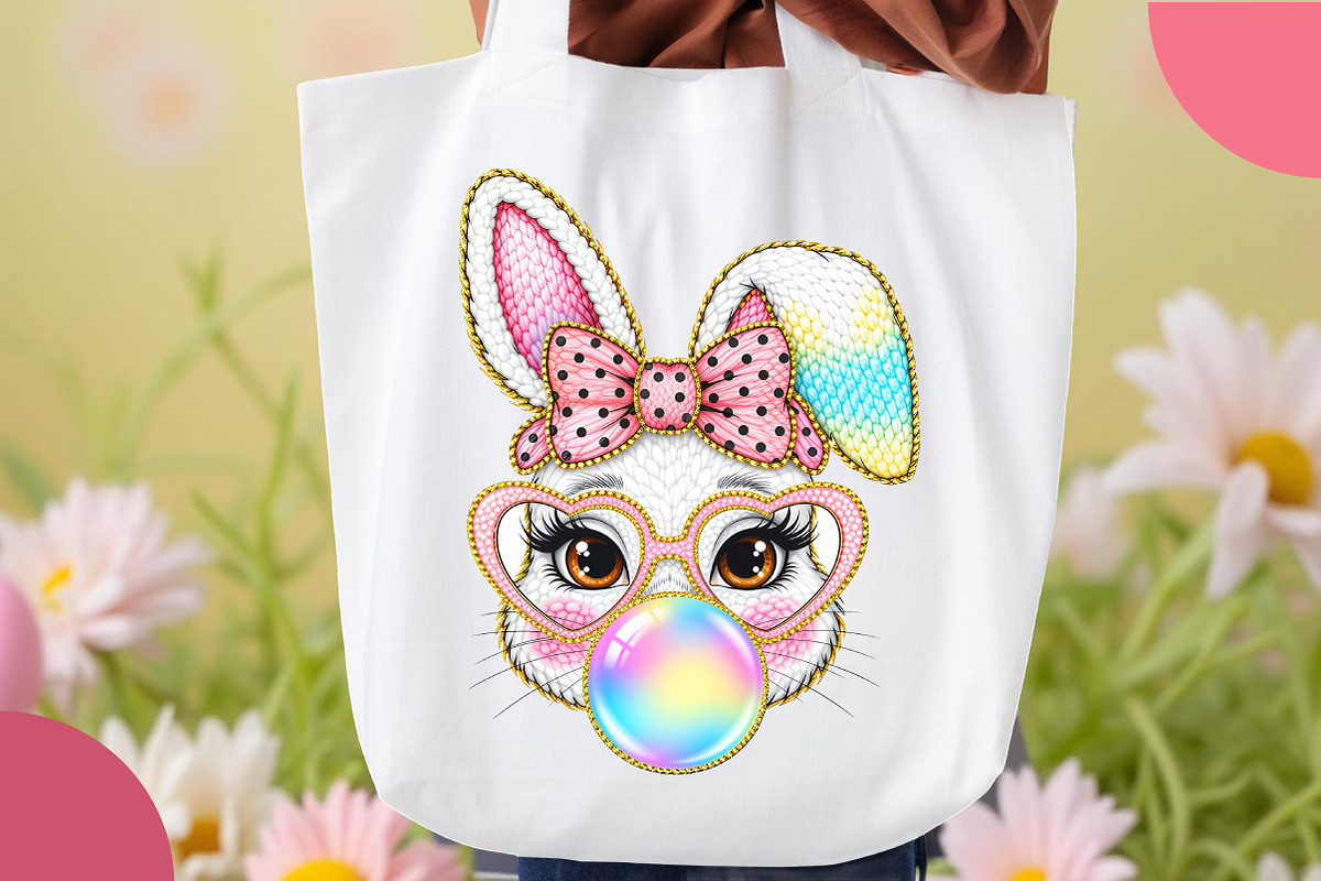 Faux Yarn Easter Bunny Coquette PNG, an Illustration by OK Design (Photo 5 of 6)