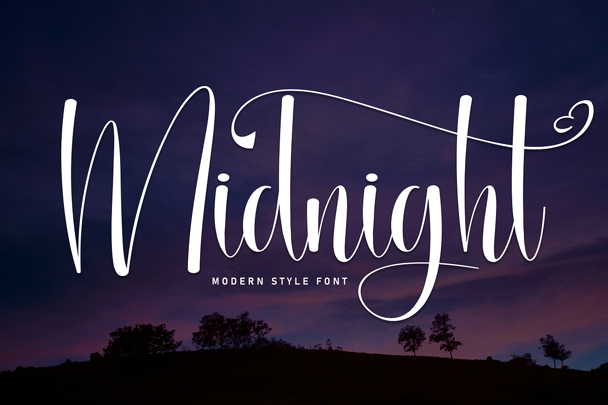 Midnight | Script Font, a Handwritten Font by Scratchones (Photo 1 of 9)