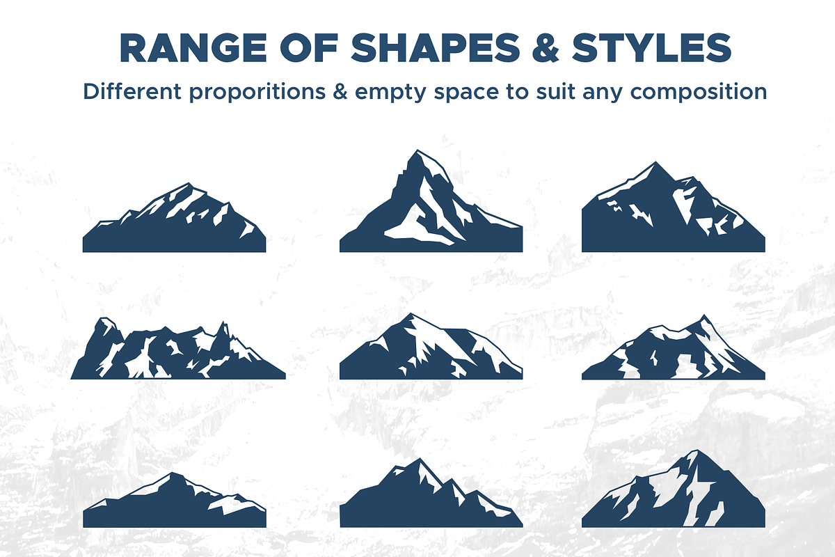 9 hand drawn vector mountains logos, an Object Illustration by Kick Wheel Goods (Photo 2 of 8)