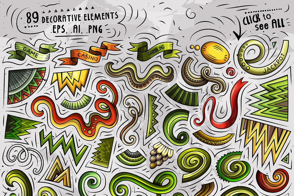 Casino Cartoon Objects Set, a Decorative Illustration by BALABOLKA (Photo 3 of 3)