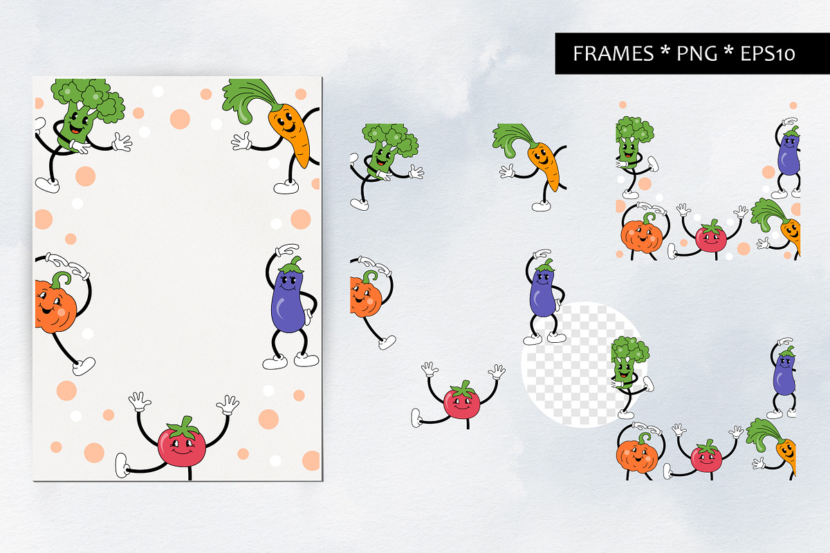 Fitness cartoon veggies. Vector., an Object Graphic by VaraNa Art (Photo 6 of 10)
