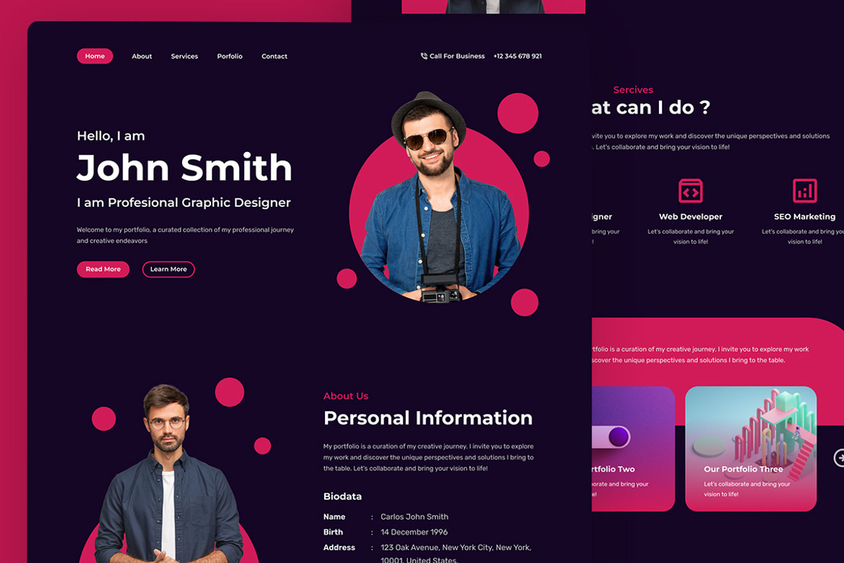 Personal Portfolio Landing Page, an UI Kit Template by ENATIVE (Photo 2 of 4)