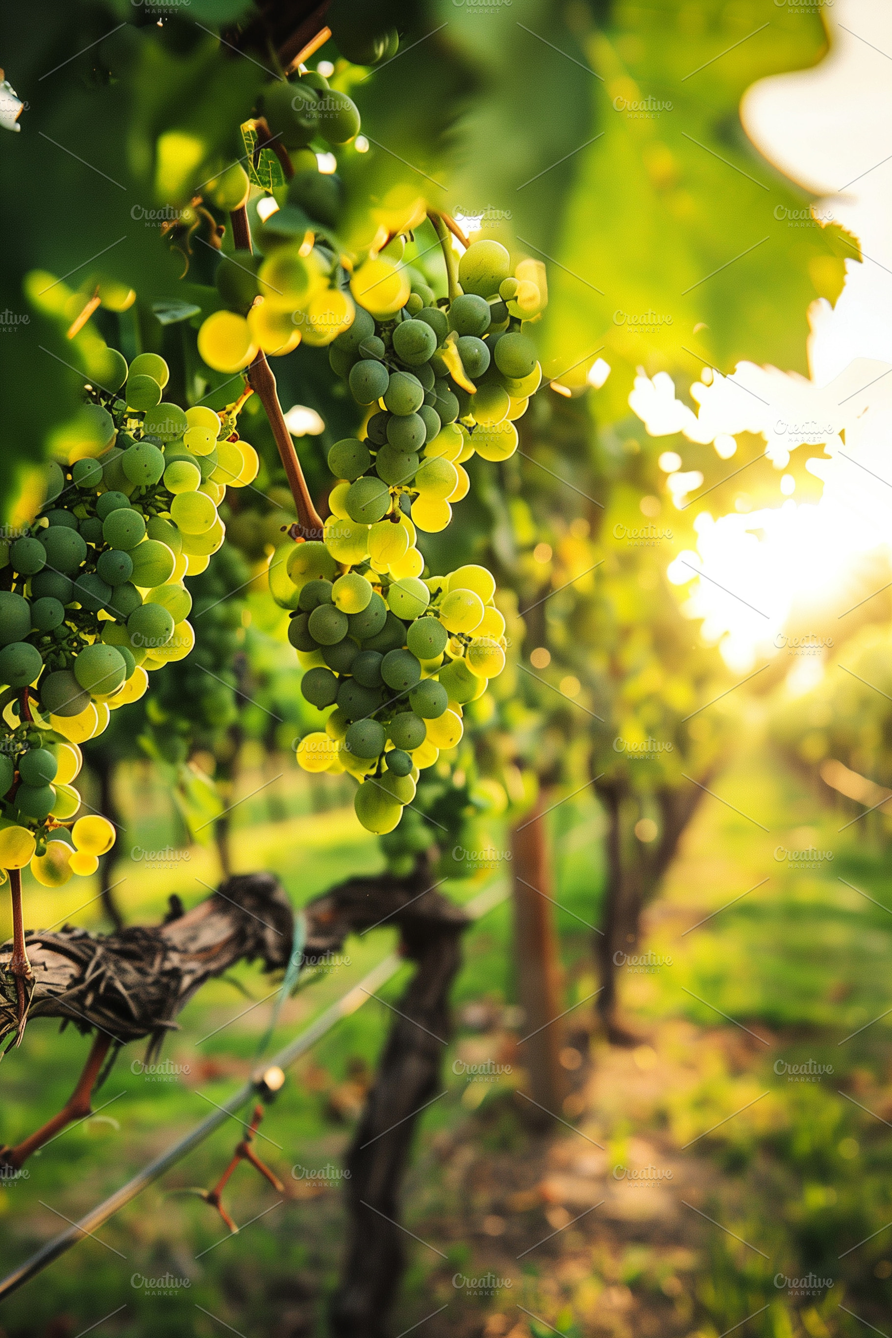 Natural white grapes grow in winery, a Nature Photo by MistyDay