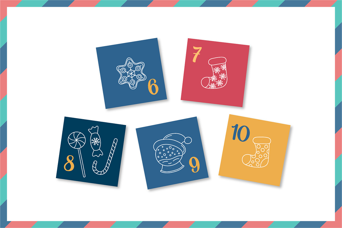 Christmas Advent Calendar Vector, a Card Template by AnnaViolet_store (Photo 6 of 12)