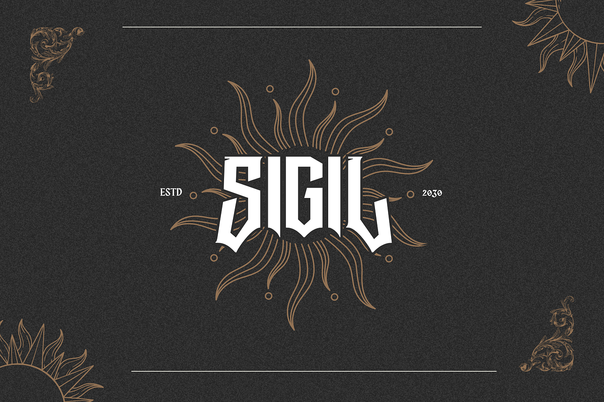 Graen Metal - Branding Logo Font, a Blackletter Font by Nirmana Visual (Photo 3 of 16)
