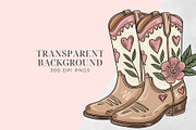 Coastal Cowgirl Clipart PNG Set, an Object Graphic by Printable Pretty Studio (Thumbnail 3 of 4)
