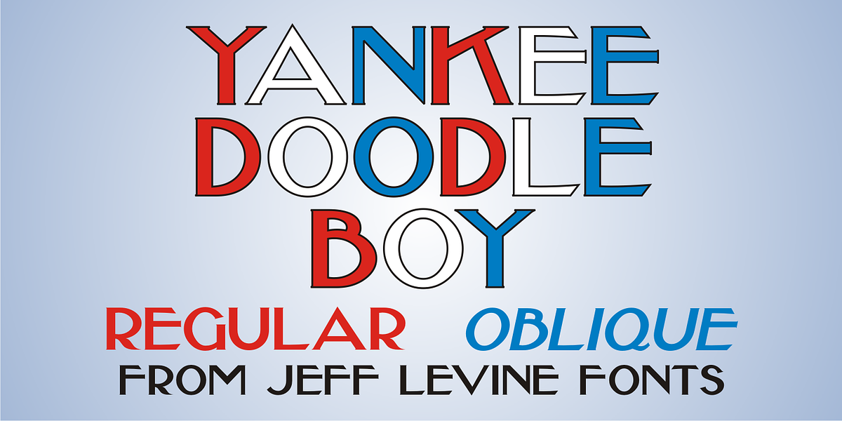 Yankee Doodle Boy JNL, a Font by Jeff Levine Fonts
