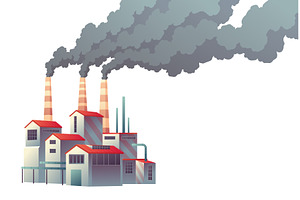 Pollution factory, plant pipes, an Illustration by Things for designers