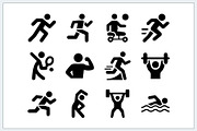 Sports Fitness Icons Logo, a Solid Icon by Vectorium Studio (Thumbnail 11 of 16)