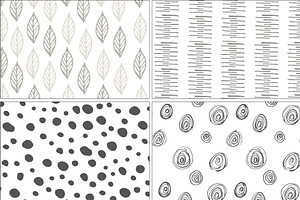 Hand Drawn Seamless Pattern Set