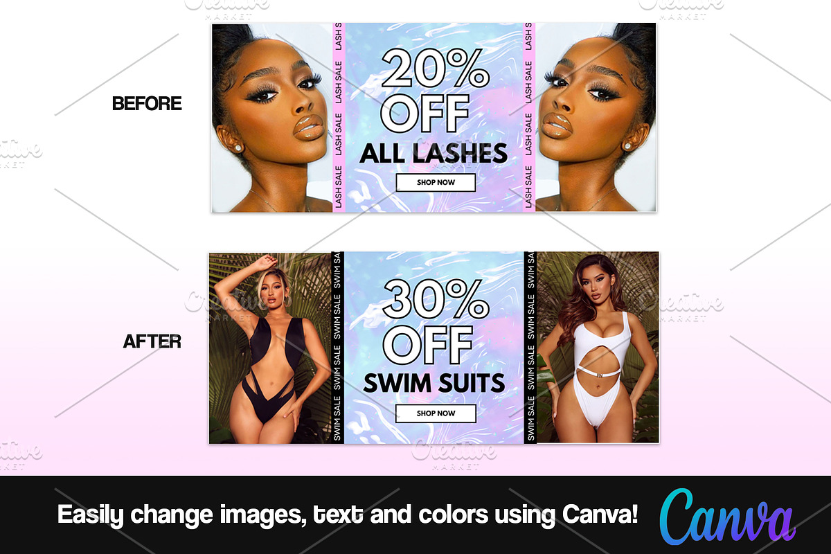 DIY Web Banner Set: Holo Film, a Landing Page Template by beautybosslab™ (Photo 4 of 5)