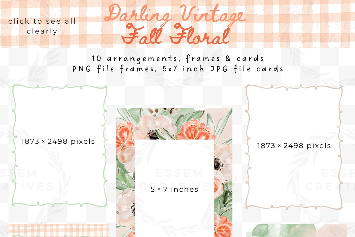 Boho Fall Floral Watercolor Clipart, a Background Graphic by Essem Creatives (Photo 4 of 9)