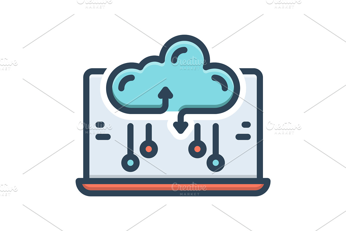 Cloud computing color icon, a Duotone Icon by Creative priyanka