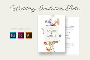 Vintage Garden Wedding Invite Suite, an Invitation Template by Prixel Creative