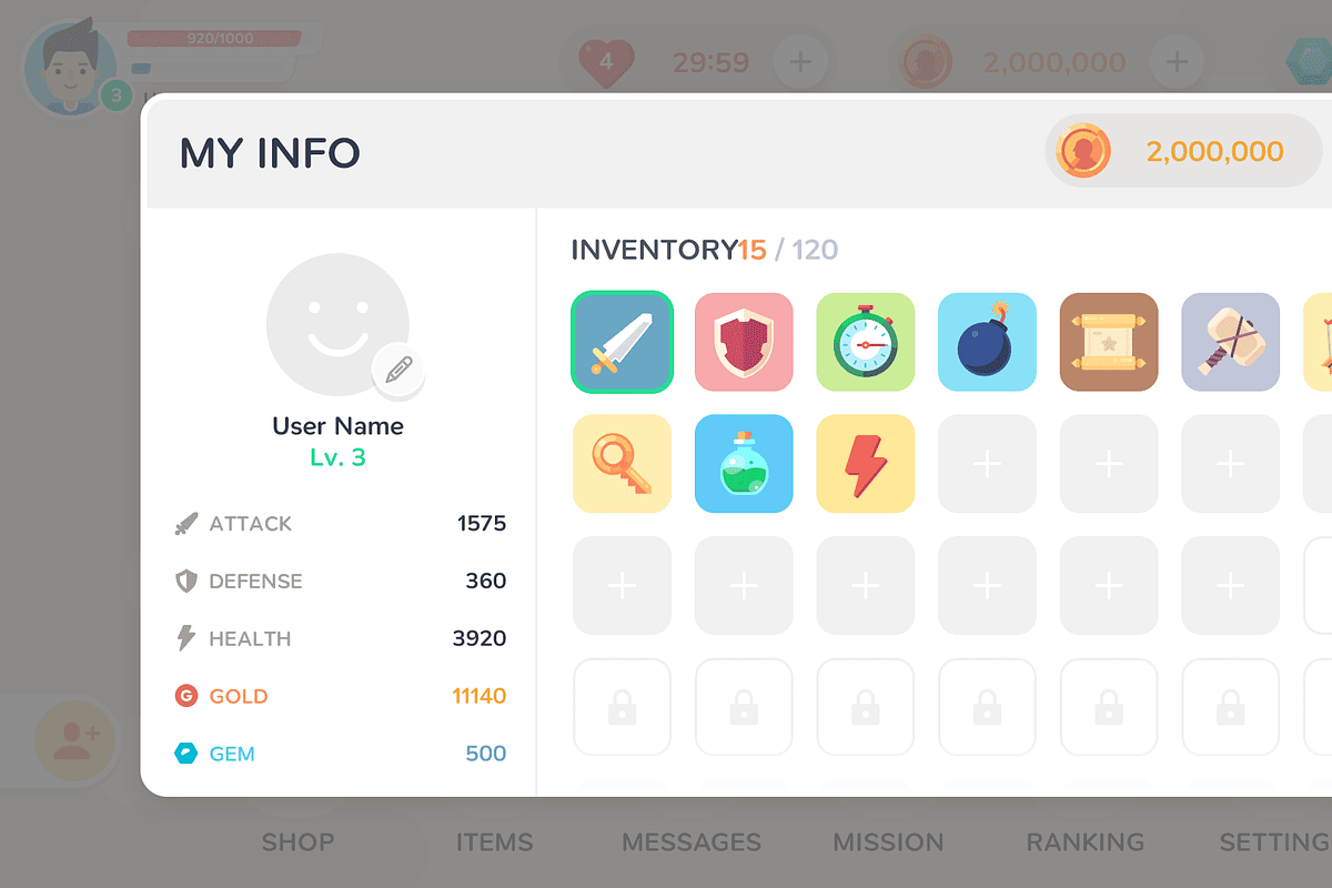 GUI - Mono Round, an UI Kit Template by LAYERLAB (Photo 6 of 32)
