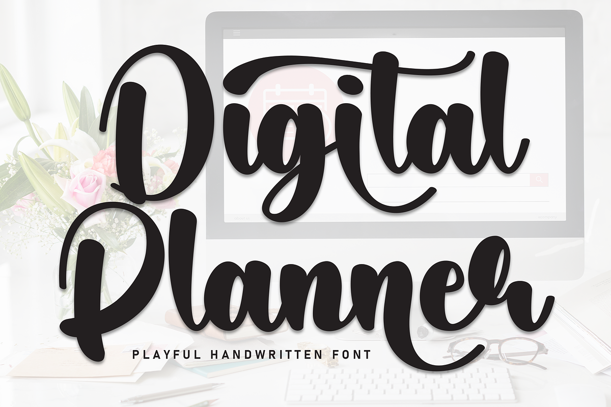 Digital Planner | Script Font, a Handwritten Font by Scratchones (Photo 1 of 9)