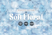 Soft Blue Floral Pattern, a Pattern Graphic by texvogue (Thumbnail 1 of 12)