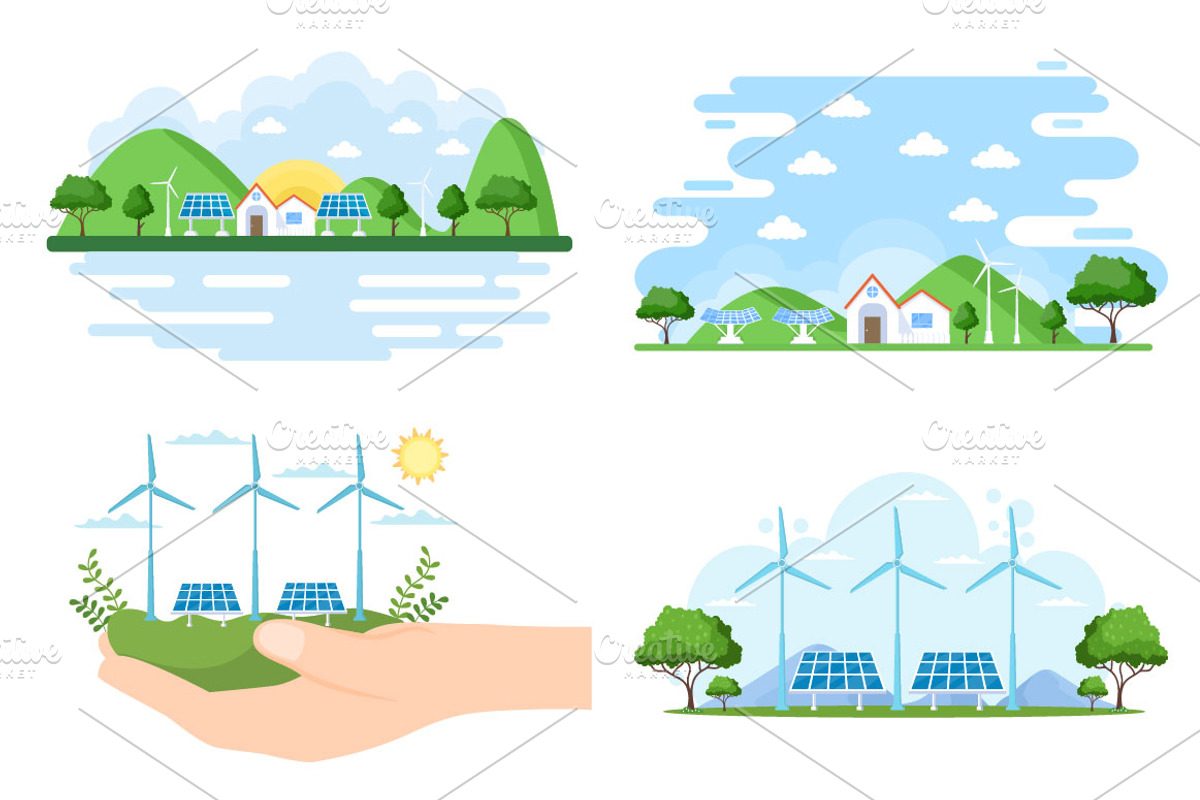 21 Sustainable Energy Supply Design, a Technology Illustration by ...