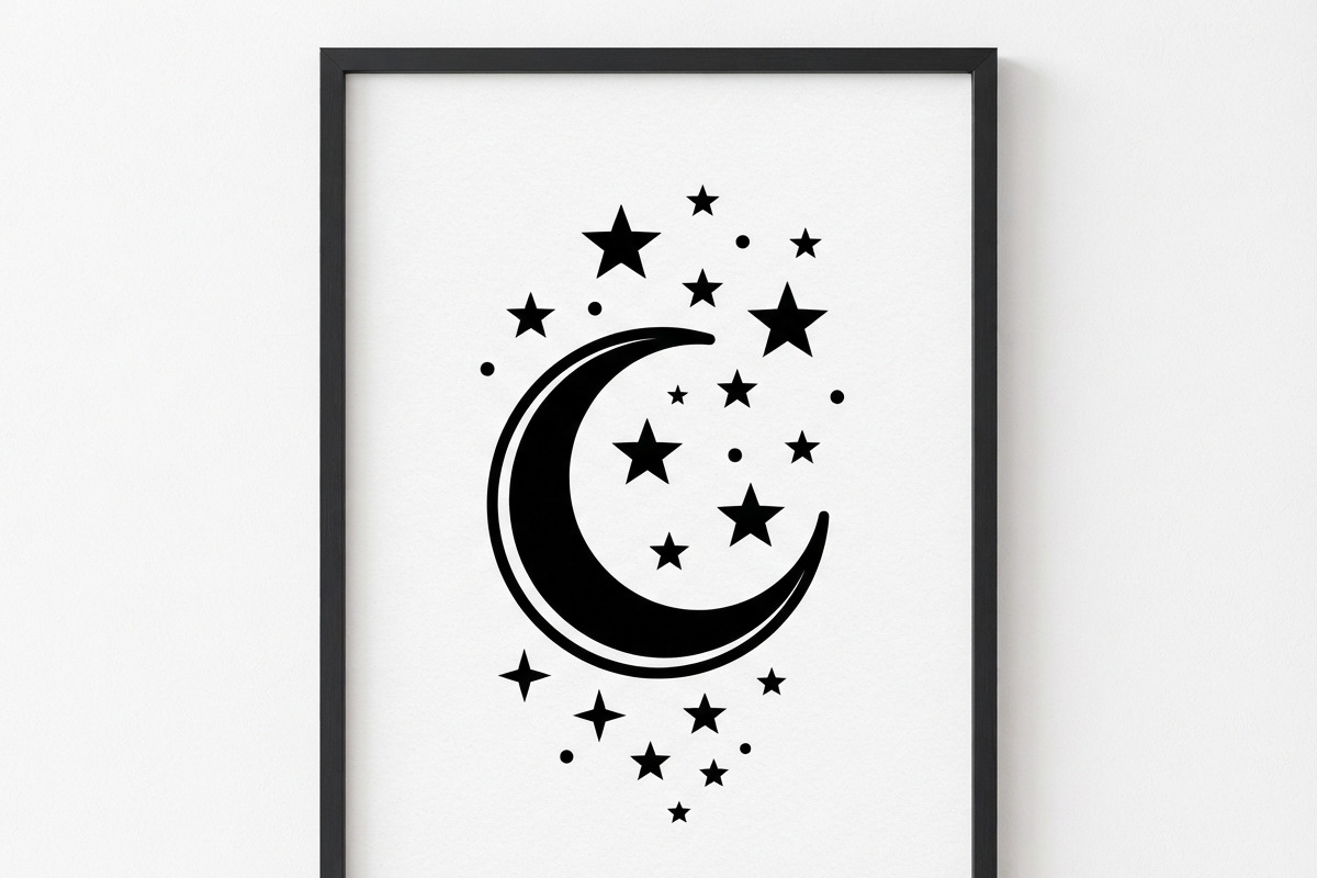 50 Crescent Moon with Stars, an Empty State Illustration by Amazin_art (Photo 36 of 47)