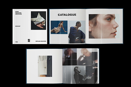 Square landscape Book Mockup, a Books & Magazine Mockup by Replika Machine