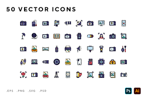 Photography icons, an Outline Icon by Wencory