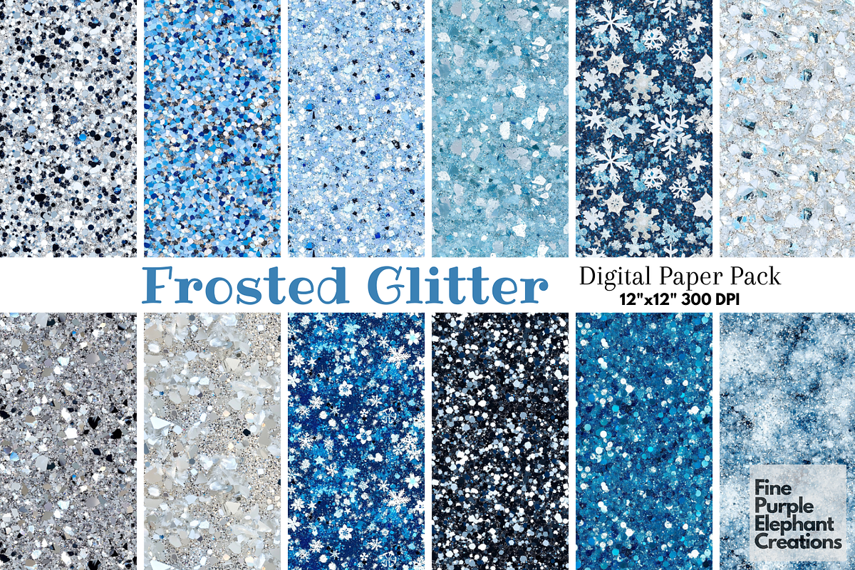 Winter Snowflake Glitter Holiday JPG, a Texture Graphic by Fine Purple Elephant (Photo 1 of 5)