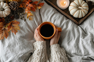 Autumn morning with coffee, a Photo by Beautiful things