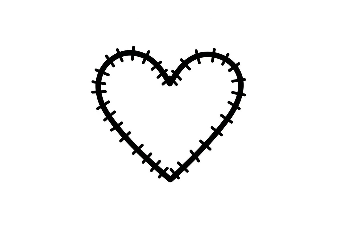 Stitched Heart Silhouette Vector Bun, an Illustration by Designs_River (Photo 27 of 41)