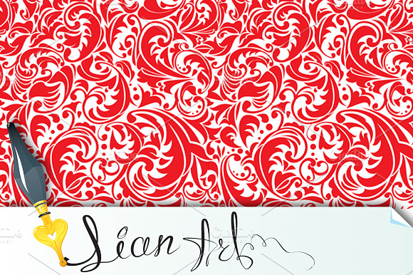 Set of swirl ornamental seamless preview 3