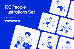 100 People Hand-Drawn Illustrations, a Person Illustration by Vectors Market