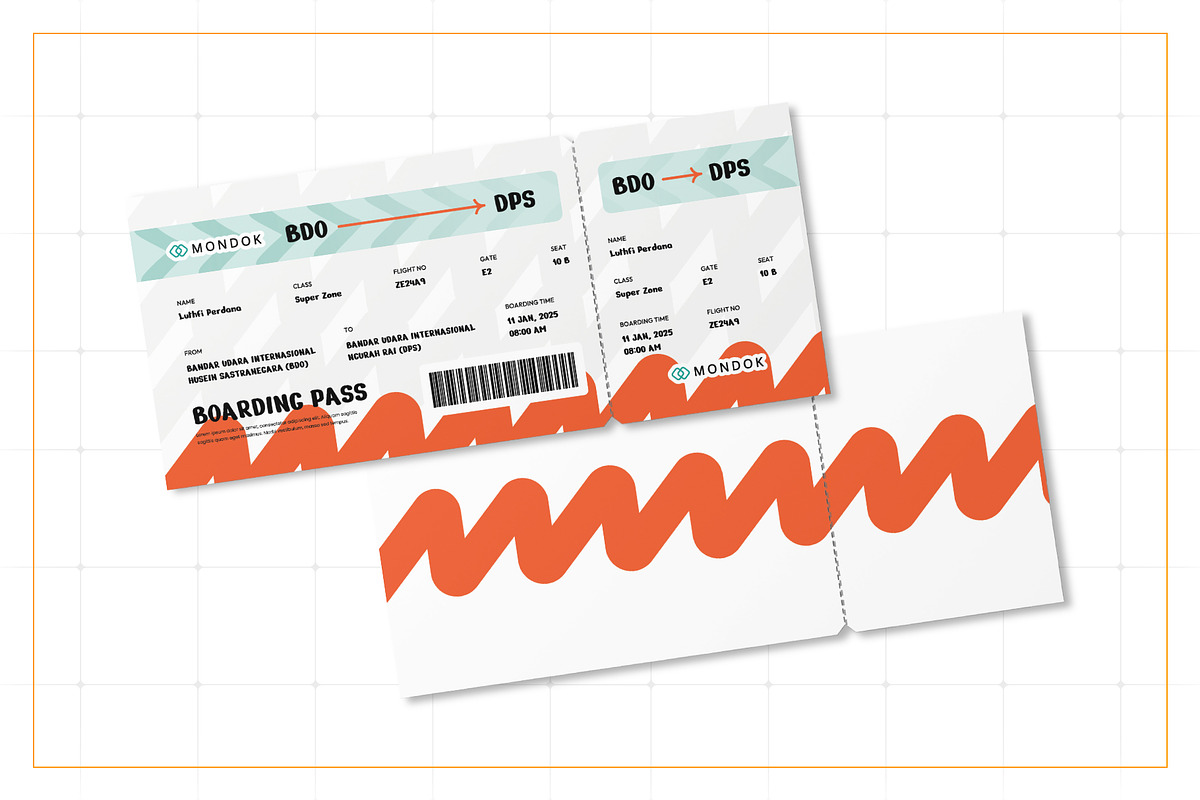 Boarding Pass - Mondok 2, a Print Template by Themes Awesome (Photo 2 of 3)