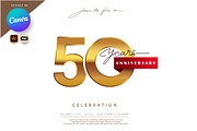 Anniversary Gold Logo, Greeting Card, a Graphic by OtpirusGraphic (Thumbnail 1 of 7)