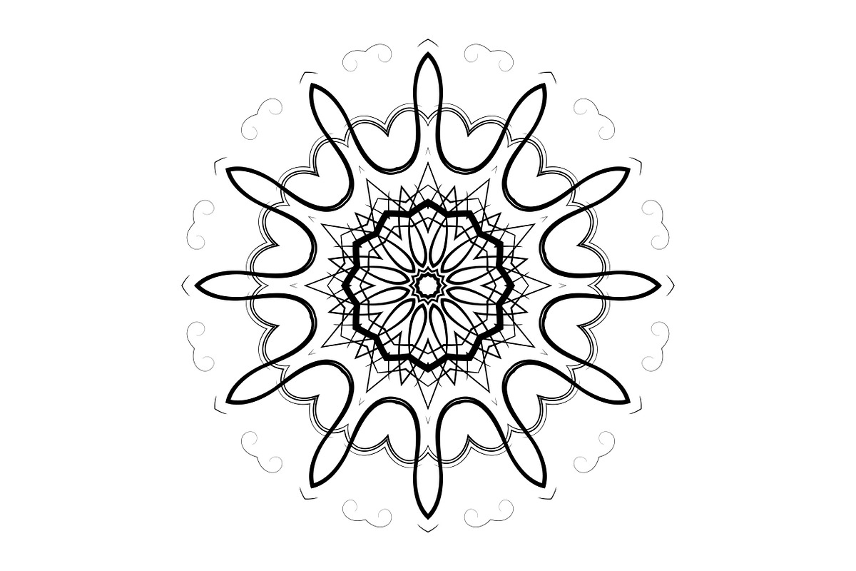 Elegant Mandala Line Art Collection, a Decorative Illustration by NJ Himel (Photo 17 of 101)