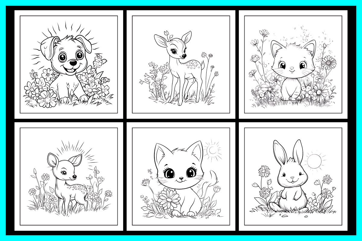 Floral Animal Coloring Pages, an Animal Illustration by protabsorkar11 (Photo 3 of 6)