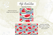 Fruit with Striped Pattern Seamless, a Pattern Graphic by Paper & Pattern Studio (Thumbnail 3 of 9)