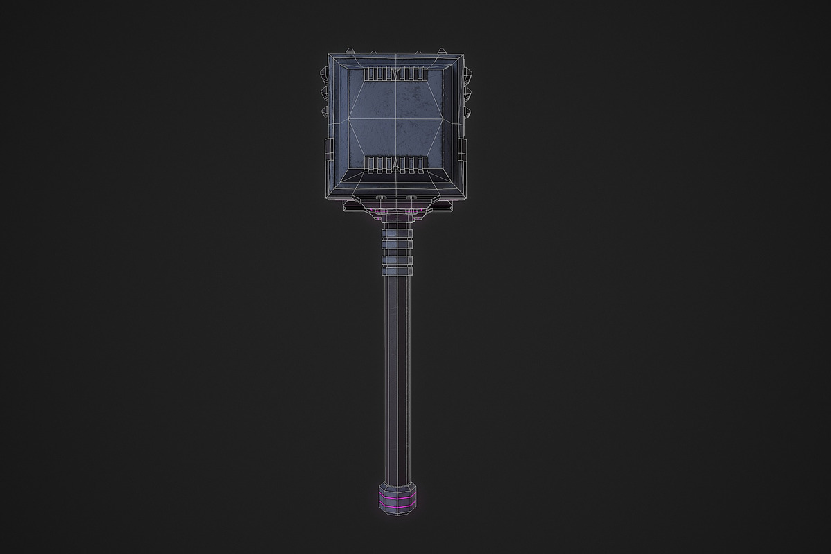 Cyberpunk Hammer, an Object 3D Model by Midgardians (Photo 8 of 10)