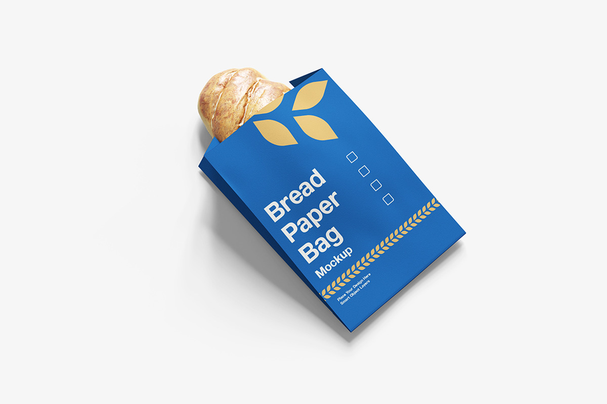 Bread Paper Bag Mockup, a Packaging Mockup by Indah (Photo 2 of 6)