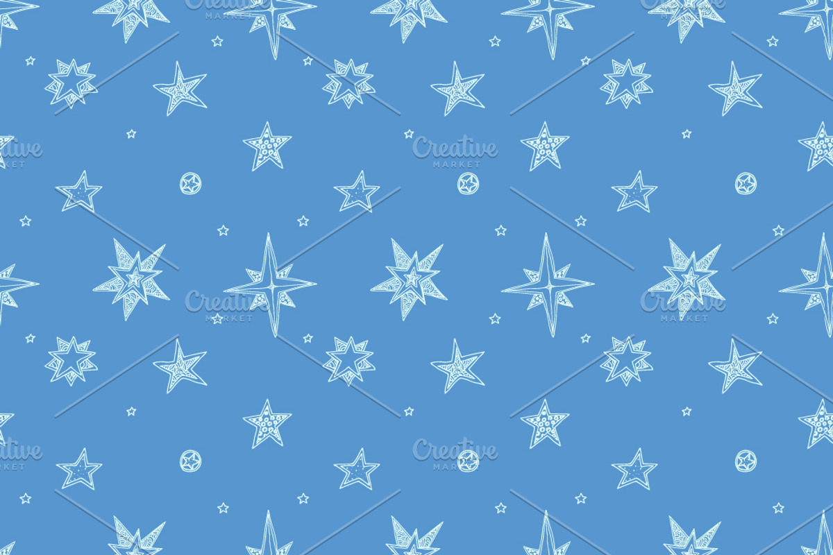 Seamless starry pattern set preview 5