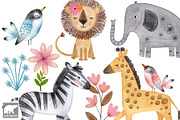Watercolor Jungle clip art, an Illustration by Roodi and Bear (Thumbnail 1 of 2)