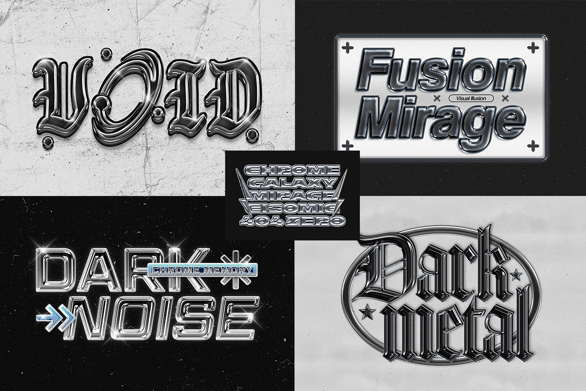 Dark Chrome Text Effect, a Layer Style Add-On by Matsero (Photo 3 of 4)