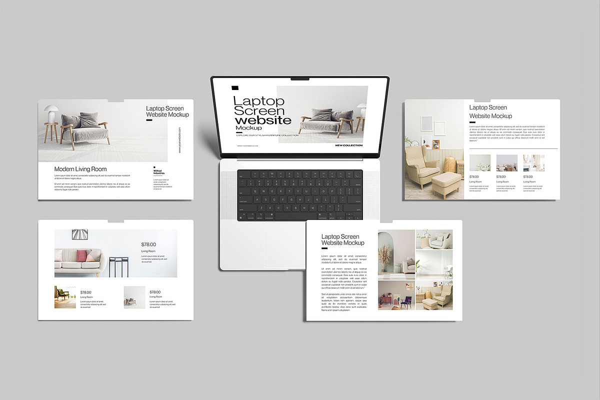 Laptop Screen Website Mockup, a Device Mockup by mahremdesign (Photo 3 of 9)