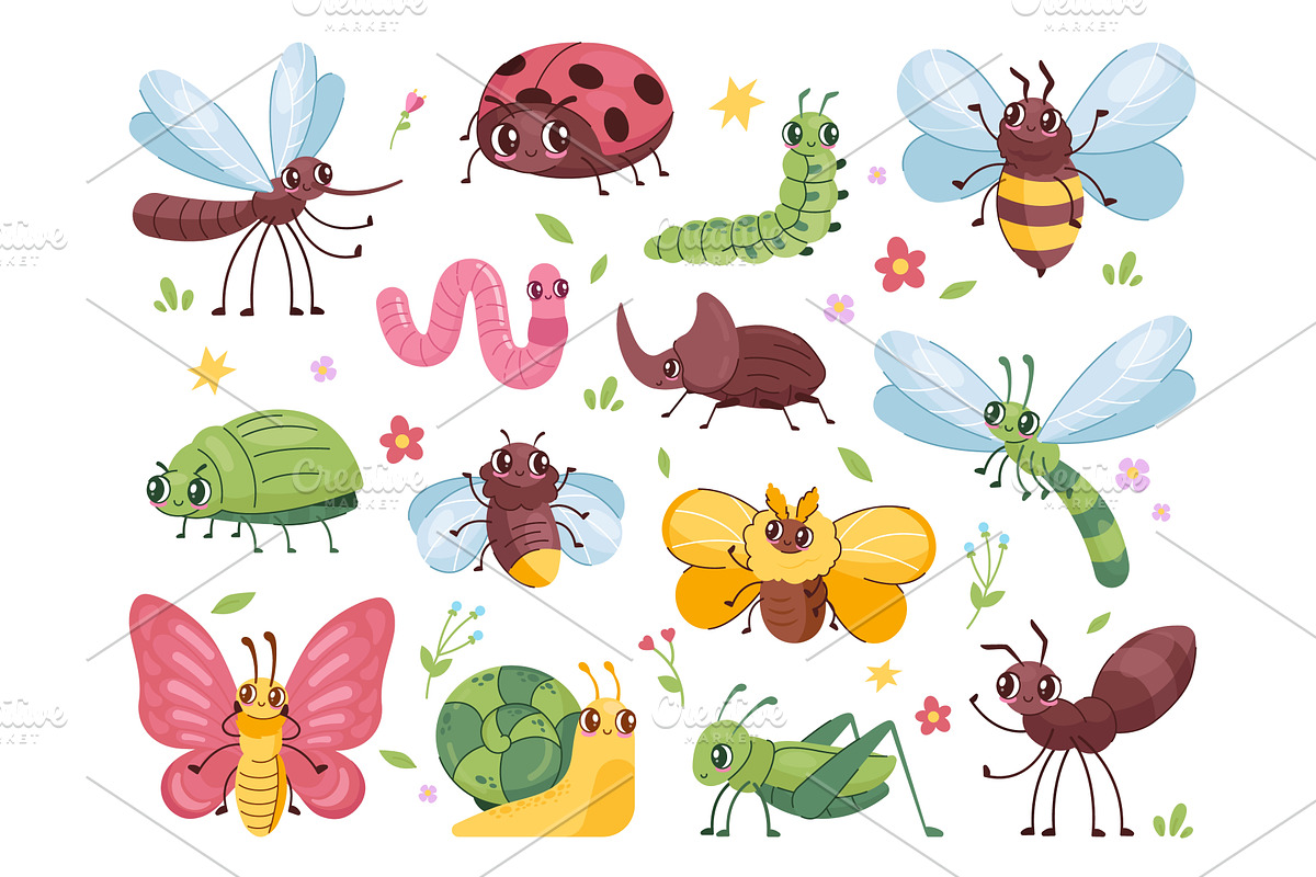 Cartoon insect characters. Children, an Animal Illustration by Stock-Smart-Start