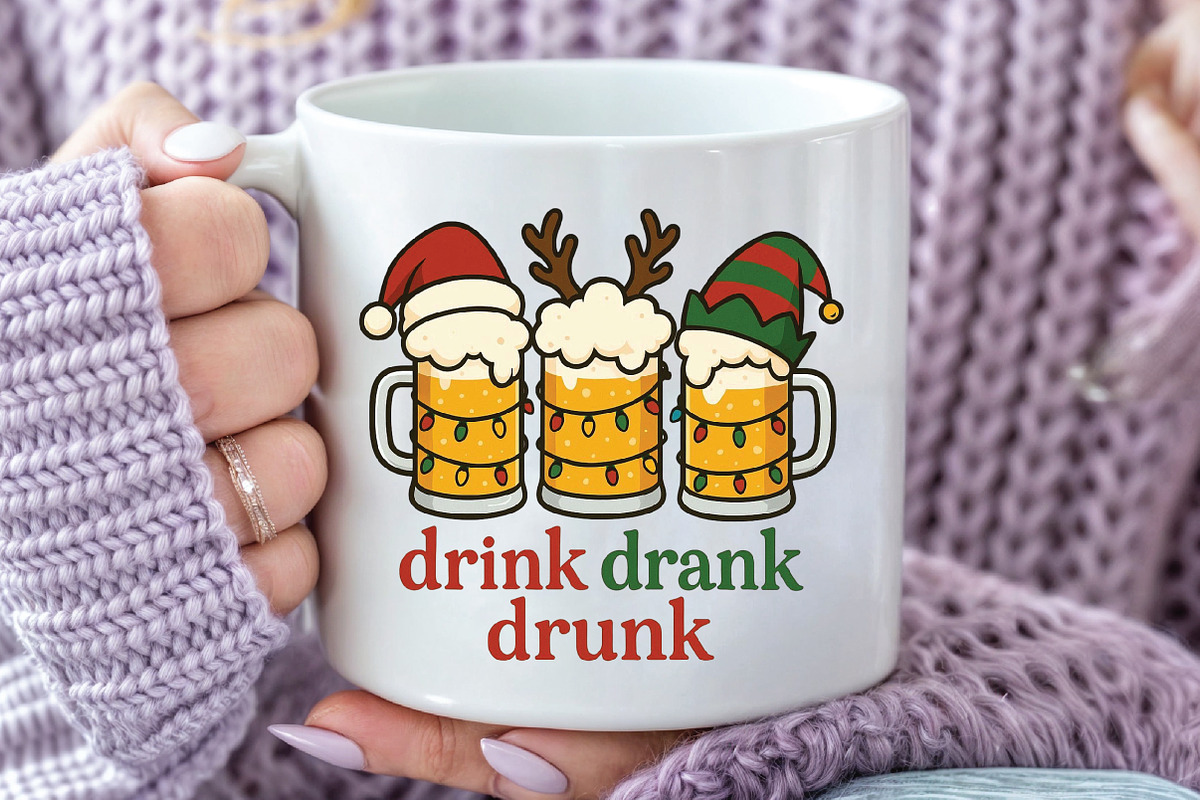 Christmas Beer Mug Sublimation, an Illustration by CraftArtStudio (Photo 3 of 4)