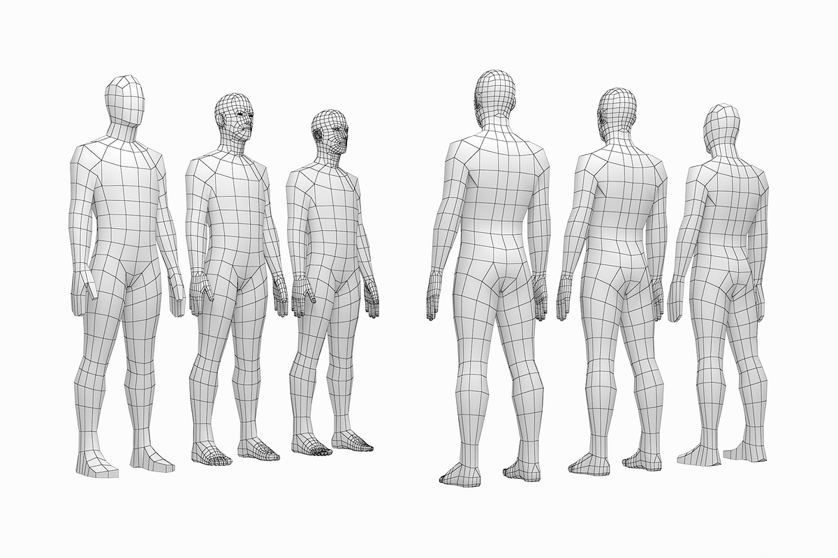 Male Low Poly Base Mesh Rest Pose, a Characters & Person 3D Model by VK Studio (Photo 1 of 9)